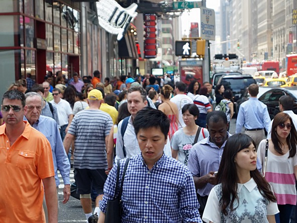 New York street crowd multi-culture_crop